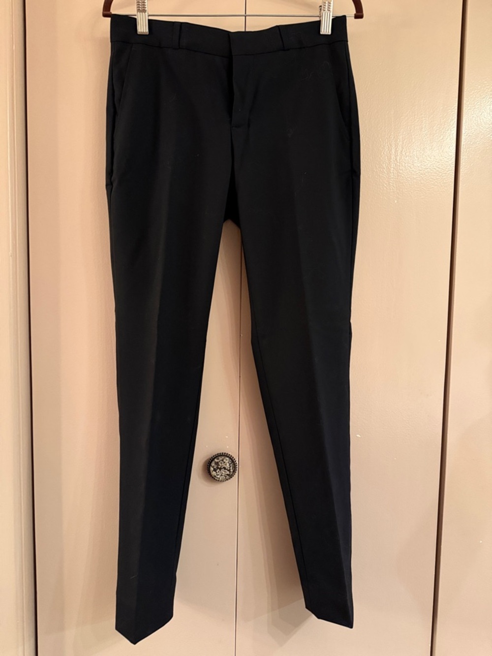 Banana Republic Black Wool Straight-Leg Women's Trousers